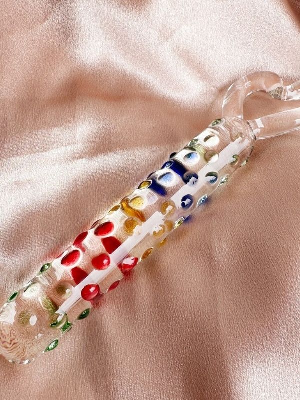 CENSAN 19cm Tırtıklı Yüzeyli Renli Anal ve Vajinal Dildo