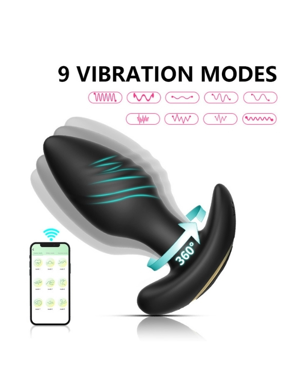 Censan Big Boat Anchor Swing – Telefon Kontrollü Titreşimli Anal Plug (Siyah)