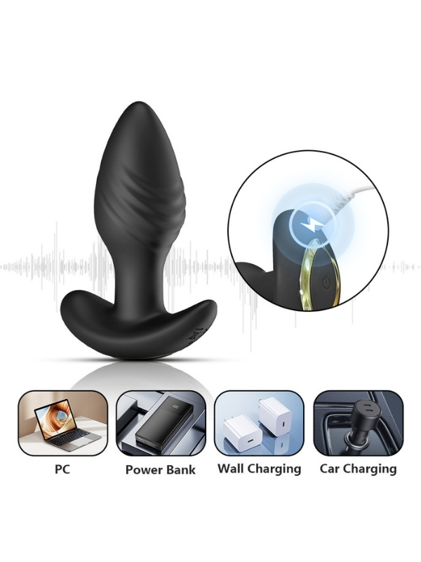 Censan Big Boat Anchor Swing – Telefon Kontrollü Titreşimli Anal Plug (Siyah)