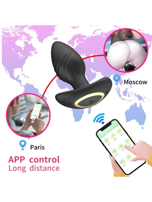 Censan Big Boat Anchor Swing – Telefon Kontrollü Titreşimli Anal Plug (Siyah)