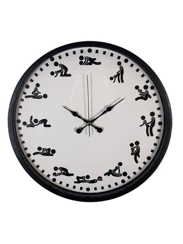Censan Kamasutra Temalı (Pozizyonlu) Duvar Saati Siyah