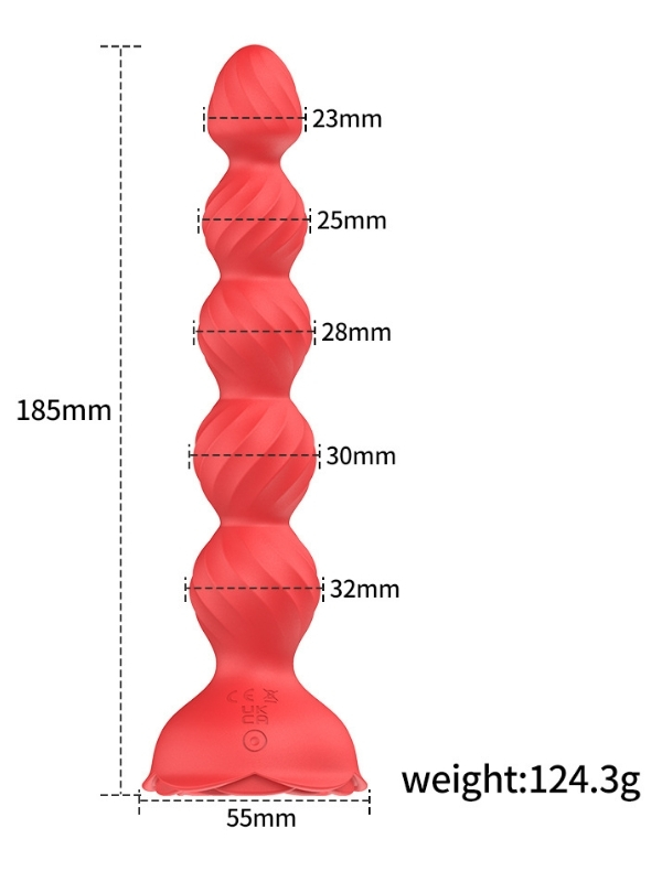 Censan Telefon Kontrollü Haley Rose Pulled Beads Anal Plug – Siyah