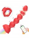 Censan Telefon Kontrollü Haley Rose Pulled Beads Anal Plug – Siyah