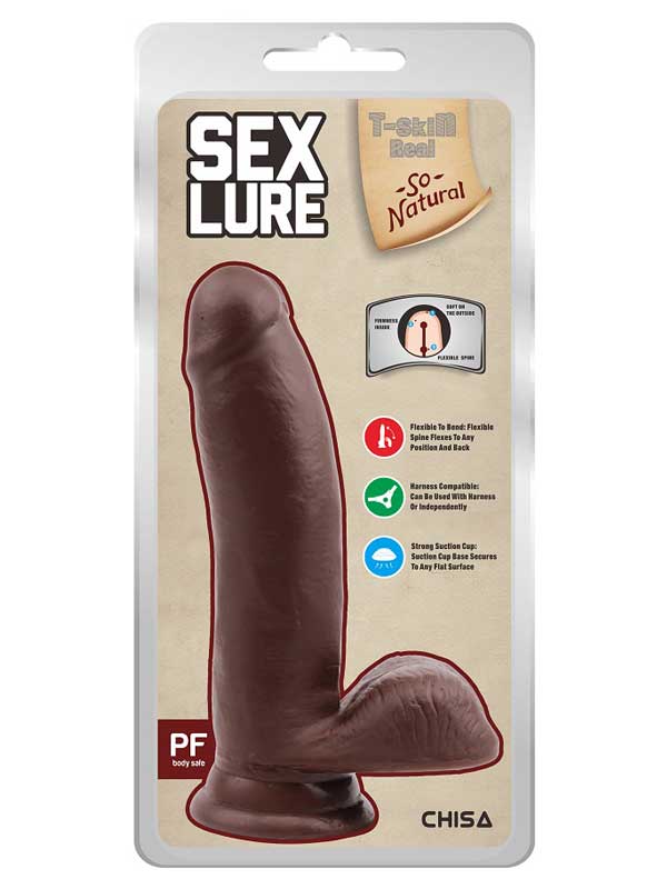Sex Lure Kıkırdaklı Gerçekçi Dildo - 17.5cm Zenci